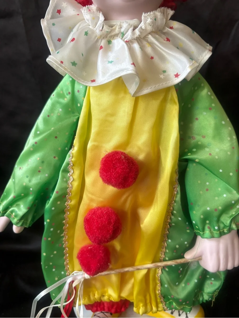 Vintage Hand Painted Resin Clown Bookends 